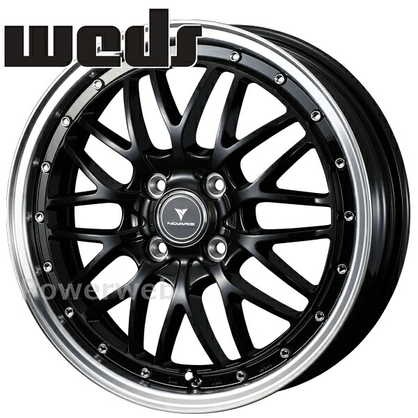 [ホイール1本(単品)] Weds NOVARIS ASSETE M1 15インチ&times;4.5J PCD：100 穴数：4 インセット：45 ブラック/リムポリッシュ (BLK/P)｜パワーウェブ２号店