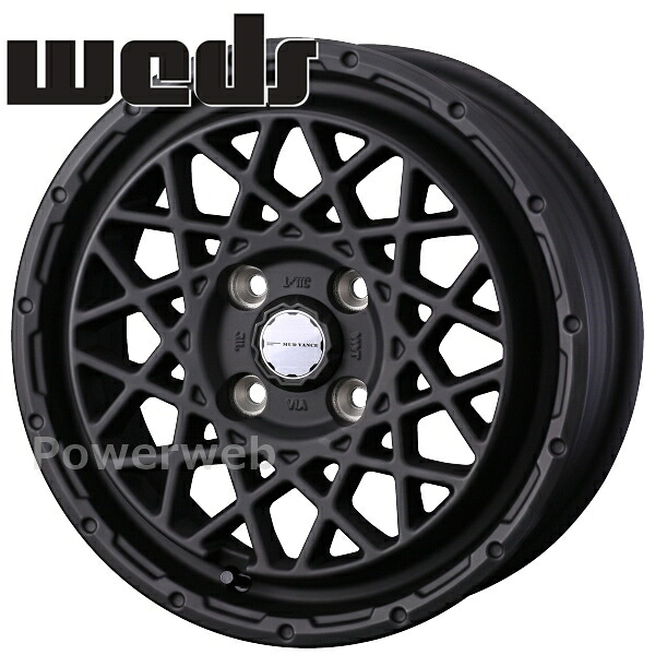 [ホイールのみ単品4本セット] Weds MUD VANCE 09 14インチ×4.5J PCD：100 穴数：4 インセット：45 フルマットブラック (FMBK)