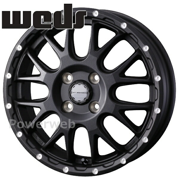 [ホイール1本(単品)] Weds MUD VANCE 08 14インチ×4.5J PCD：100 穴数：4 インセット：45 フリントブラック (BLK) 14,898円