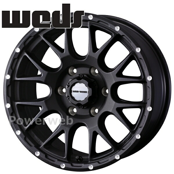 [ホイールのみ単品4本セット] Weds MUD VANCE 08 15インチ&times;6.0J PCD：139.7 穴数：6 インセット：33 フリントブラック (BLK)｜パワーウェブ２号店
