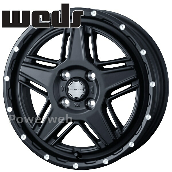 [ホイールのみ単品4本セット] Weds MUD VANCE 07 14インチ×4.5J PCD：100 穴数：4 インセット：45 フルマットブラック (FMBK)