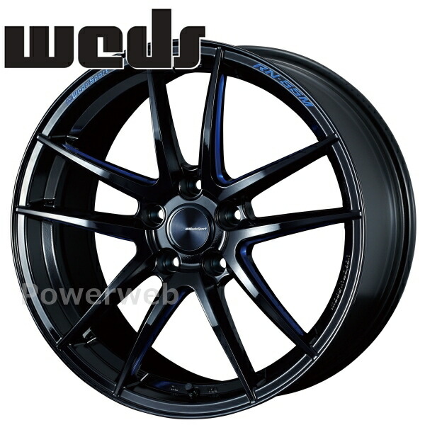[ホイールのみ単品4本セット] WedsSport RN-55M 18インチ×9.0J PCD：112 穴数：5 インセット：32 ブラックブルーマシニング (BBM) ウェッズスポーツ
