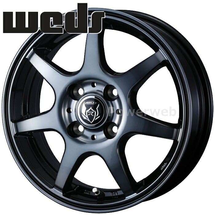 [ホイールのみ単品4本セット] Weds RIZLEY KW 15インチ&times;5.5J PCD：100 穴数：4 インセット：42 ブラックポリッシュ BC (BKP) (ウェッズ ライツレー KW)｜パワーウェブ２号店