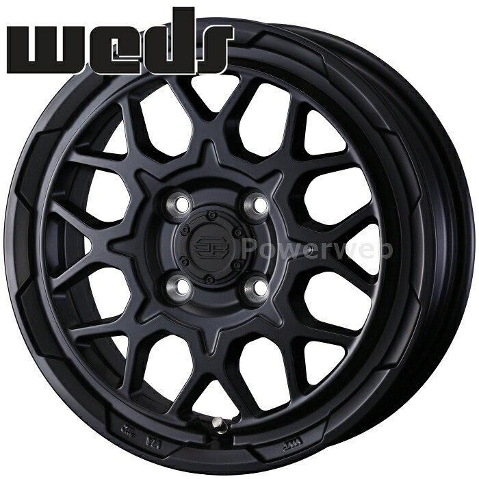 [ホイール1本(単品)] Weds STADTBERGEII 12インチ&times;3.50B PCD：100 穴数：4 インセット：44 セミマットブラック (MBK) (ウェッズ スタットベルク2)｜パワーウェブ２号店