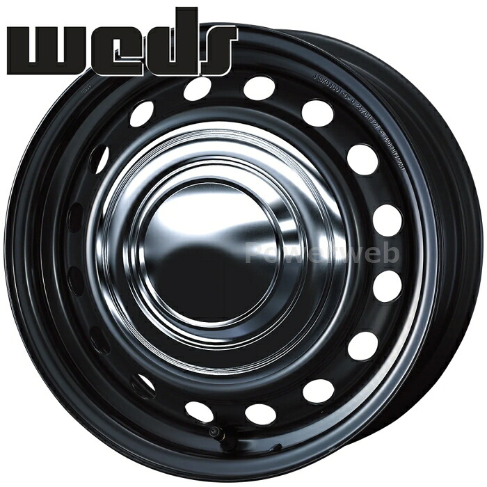 [ホイールのみ単品4本セット] Weds NEO CARROW 15インチ&times;6.0J PCD：139.7 穴数：6 インセット：35 セミマットブラック/クロームキャップ (SMBK CRMCAP) (ウェッズ ネオ キャロ)｜パワーウェブ２号店