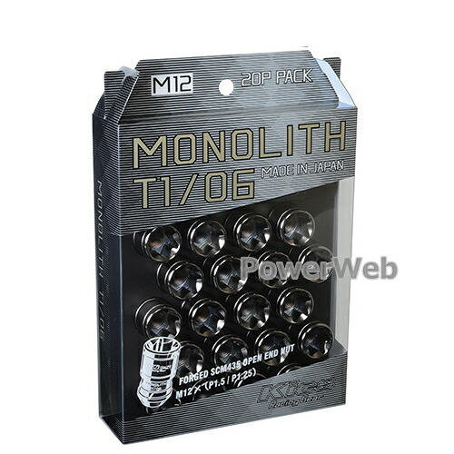 KYO-EI MN01GK キックス モノリス T1/06 ナットセット M12&times;P1.5 グロリアスブラック テーパー60&deg; 全長:40mm 入数:20個｜PowerWeb 12,447円