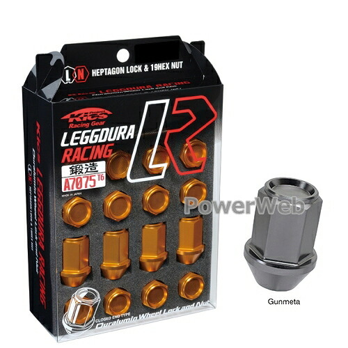 KYO-EI KIC16G レデューラレーシング ロック&ナットセット 35mm M12×P1.5 19HEX ガンメタ テーパー60° 全長:35mm 入数:ロック4個/ナット12個|PowerWeb