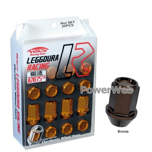KYO-EI KIN1B レデューラレーシング ナットセット 35mm M12×P1.5 19HEX ブロンズ テーパー60° 全長:35mm 入数:20個|PowerWeb