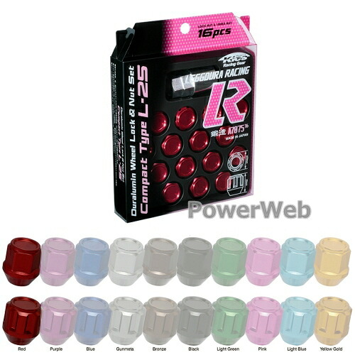 KYO-EI KIL16R レデューラレーシング コンパクト ロック&ナットセット M12×P1.5 19HEX レッド テーパー60° 全長:25mm 入数:ロック4個/ナット12個|PowerWeb