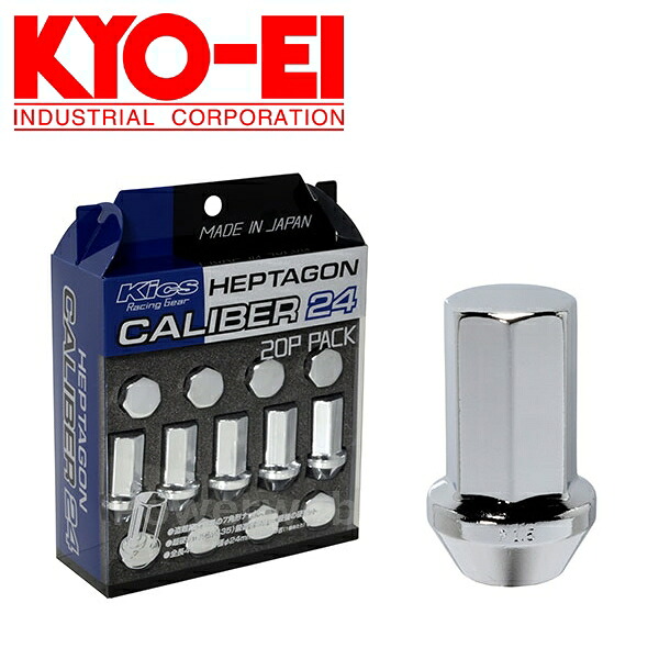 KYO-EI HPC03C ヘプタゴン キャリバー24 7角形状 ナットセット 20個 M12×P1.25 テーパー60° 全長:40mm クロームメッキ 6,452円