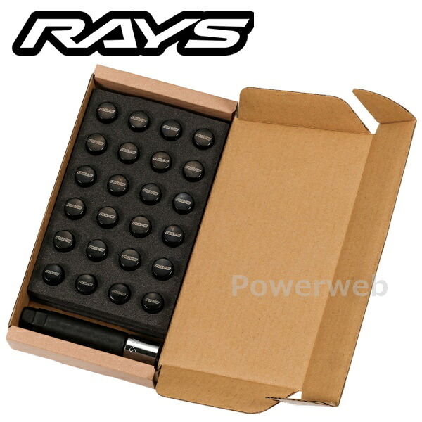 RAYS 17HEX ナット＆ロックセット (L31 M12 6H用) M12×1.5 BK(ブラック) 24個セット 74081000007BK