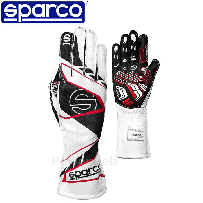 SPARCO K-ARROW+ (Kアロー プラス) レーシングカートグローブ BKG0003B0W08012 ホワイト(W08) XL(12) 認証：FIA 8877-2022 スパルコ