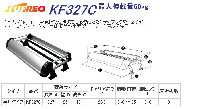 日本全国 送料無料 精興工業 TUFREQ タフレック トラック用キャリア Kシリーズ 4本脚 KF327C マツダ スクラムトラック H25.9〜  DG16T 全車 沖縄県 離島 発送不可 fucoa.cl