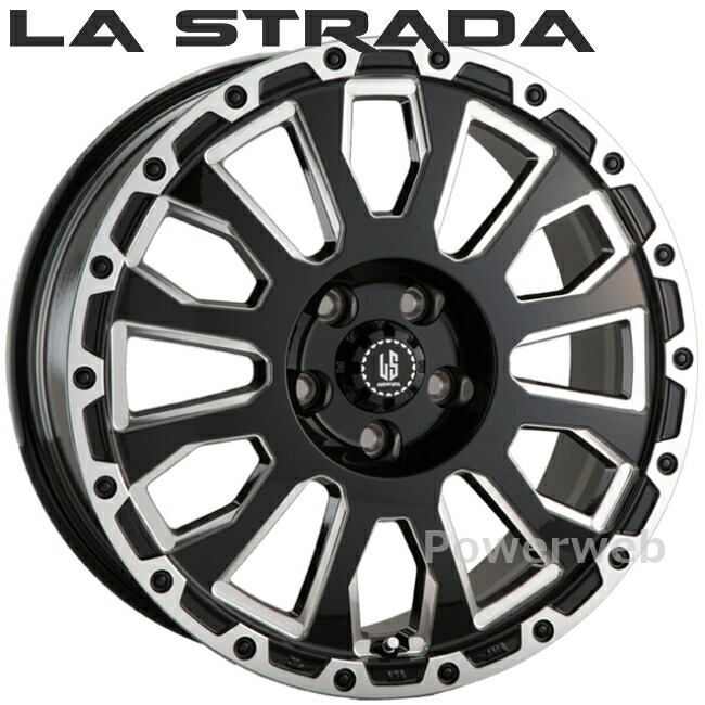 LA STRADA AVENTURA 17インチ 7.0J PCD:114.3 穴数:5 inset:38 グロスブラック+ミリング LA770K38GBM ラ ストラーダ アヴェンチュラ 阿部商会 [ホイール4本セット]