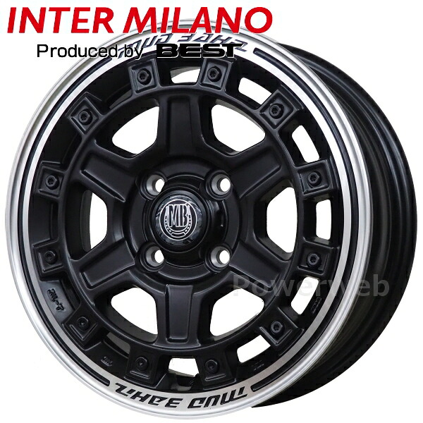 MUD BAHN XR-710C 12インチ 4.00B PCD:100 穴数:4 inset:42 マットブラック/リムポリッシュ (MBK/RP) BEST/ベスト マットバーン XR710C [ホイール1本]