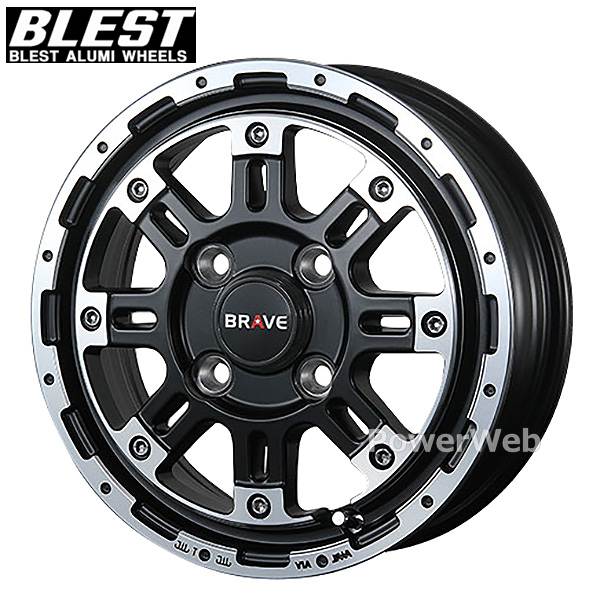 BLEST BAHNS TECH BRAVE Stream 12インチ 4.0J PCD:100 穴数:4 inset:43 セミグロスブラック (ブレスト バーンズテック ブレイブストリーム) [ホイール4本セット]｜PowerWeb