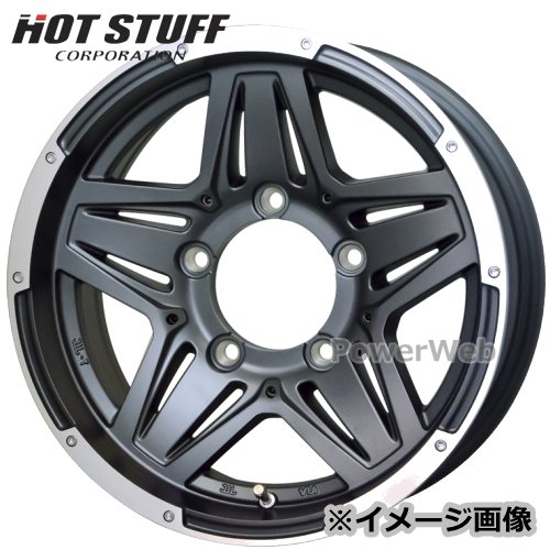 MAD CROSS JB-01 (マッドクロス JB01) 15インチ 6.0J PCD:139.7 穴数:5 inset:0 アッシュグレー リムポリッシュ HOT STUFF [ホイール4本セット]｜PowerWeb