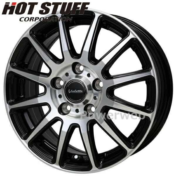 Valette GLITTER 15インチ 6.0J PCD:114.3 穴数:5 inset:53 ブラックポリッシュ ヴァレット グリッター HOT STUFF (ホットスタッフ) [ホイール1本]