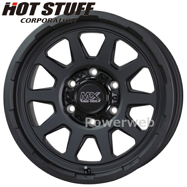 MAD CROSS RANGER 15インチ 6.0J PCD:139.7 穴数:6 inset:33 マットブラック マッド クロス レンジャー HOT STUFF (ホットスタッフ) [ホイール4本セット]｜PowerWeb