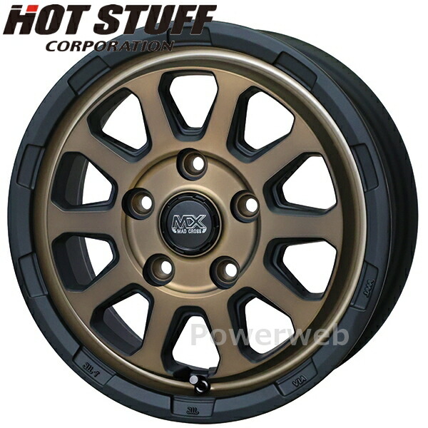 MAD CROSS RANGER 14インチ 5.0J PCD:114.3 穴数:5 inset:45 マットブロンズ (MTBR) マッド クロス レンジャー HOT STUFF (ホットスタッフ) [ホイール4本セット]