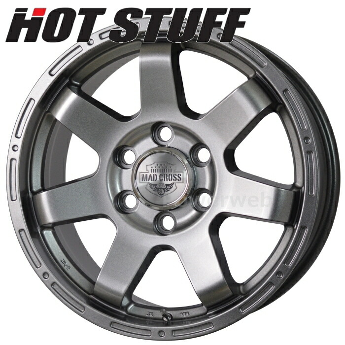 MAD CROSS MC76 18インチ 7.5J PCD:139.7 穴数:6 inset:65 トヨタ純正平面座 M14 ダークシルバー (DS) (マッド クロス MC-76) HOT STUFF (ホットスタッフ) [ホイール4本セット]｜PowerWeb