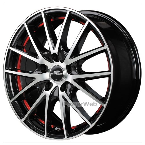 MID SCHNEIDER RX27 (シュナイダー RX27) 18インチ 7.0J PCD:114.3 穴数:5 inset:50 ブラックメタリックポリッシュ＋UCレッドクリアー [ホイール4本セット]｜PowerWeb