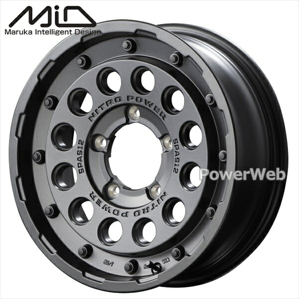 MID NITRO POWER H12 SHOTGUN (ナイトロ パワー ショットガン) 15インチ 6.0J PCD:139.7 穴数:5 inset:-5 バレルブラック [ホイール4本セット]｜PowerWeb