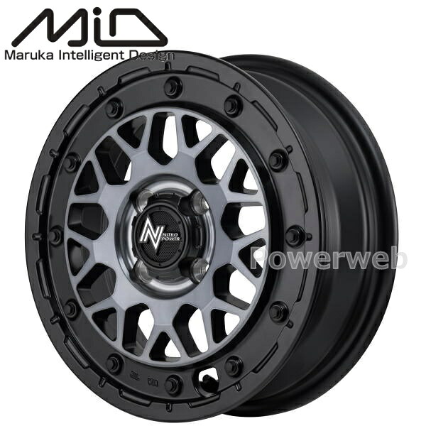 MID NITRO POWER M29 STINGER 14インチ 4.5J PCD:100 穴数:4 inset:45 セミグロスブラッククリア [ホイール4本セット]｜PowerWeb