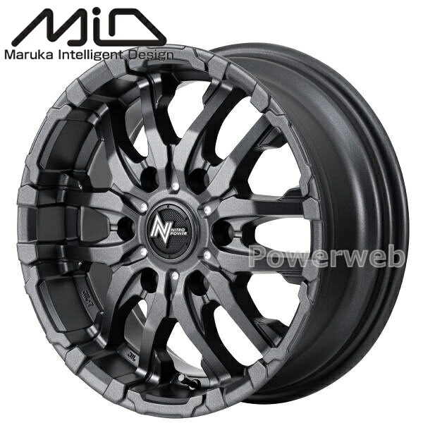 MID NITRO POWER M26 CROSSFANG 17インチ 8.0J PCD:139.7 穴数:6 inset:20 バレルブラック/ドリルド [ホイール4本セット]｜PowerWeb