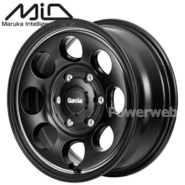MID GARCIA Palm8 16インチ 6.5J PCD:139.7 穴数:6 inset:38 セミグロスブラック/ヴァーレイポリッシュ [ホイール1本]｜PowerWeb