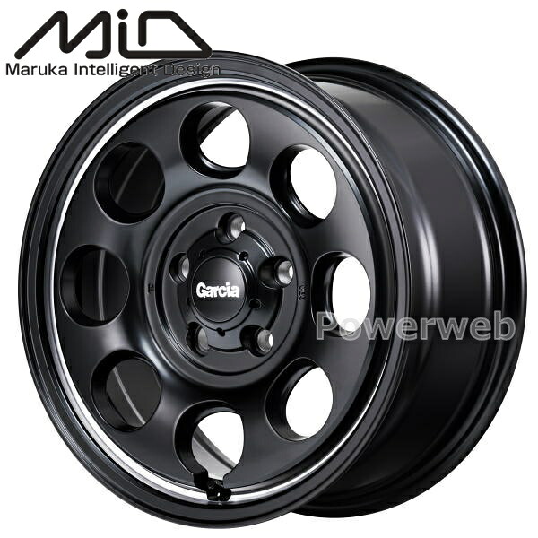 MID GARCIA Palm8 16インチ 7.0J PCD:114.3 穴数:5 inset:40 セミグロスブラック/ヴァーレイポリッシュ [ホイール1本]｜PowerWeb