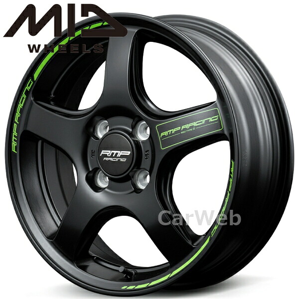 MID RMP Racing R50 TypeS 15インチ 5.0J PCD:100 穴数:4 inset:45 セミグロスブラック [ホイール1本]｜PowerWeb