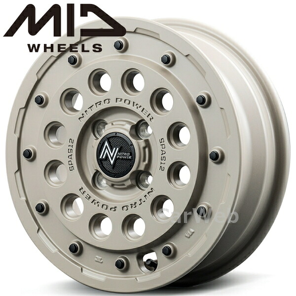 MID NITRO POWER H12 SHOTGUN Tactical Edition 14インチ 4.5J PCD:100 穴数:4 inset:45 セミグロスサンドベージュ [ホイール4本セット]｜PowerWeb