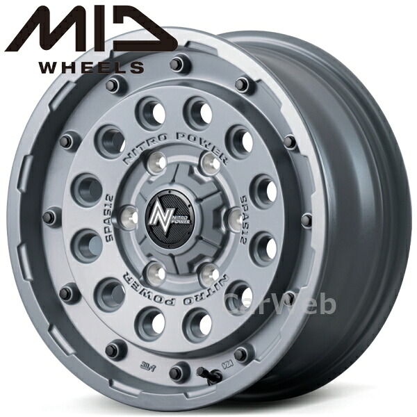 MID NITRO POWER H12 SHOTGUN Tactical Edition 16インチ 6.5J PCD:139.7 穴数:6 inset:38 セミグロスコンクリート [ホイール1本]