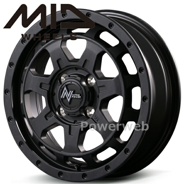 NITRO POWER M7 PHALANX 14インチ 4.5J PCD:100 穴数:4 inset:45 バレルブラック (ナイトロパワー ファランクス) [ホイール4本セット]