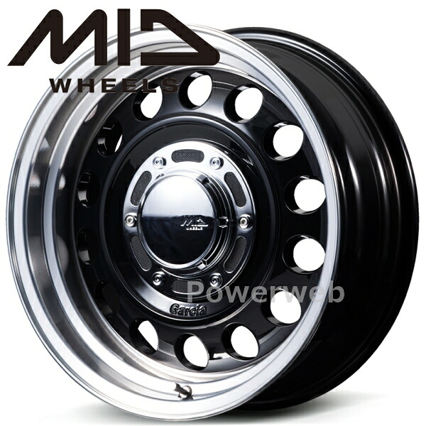 MID WHEELS Garcia CISCO TypeII 16インチ 6.0J PCD:139.7 穴数:5 inset:-5 ブラック/リムポリッシュ (ガルシア シスコ タイプ2) [ホイール1本]｜PowerWeb