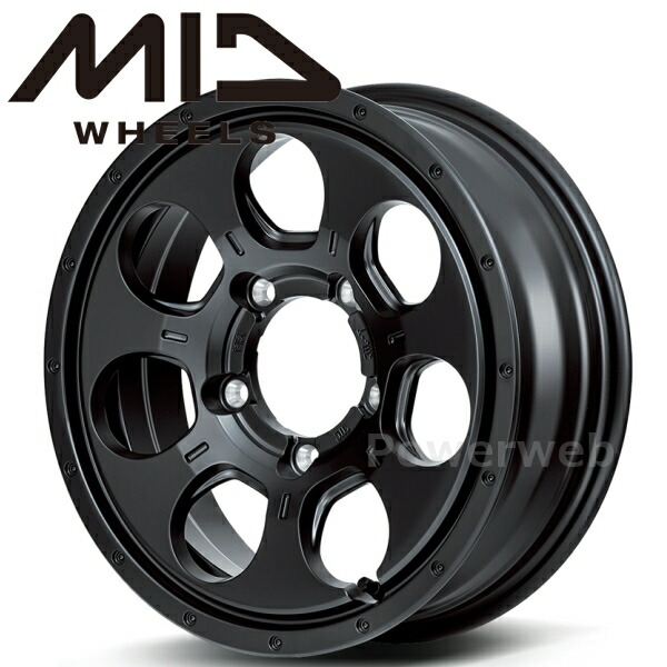 MID MUD AGENT 16インチ 5.5J PCD:139.7 穴数:5 inset:22 セミグロスブラック マッドエージェント [ホイール4本セット]