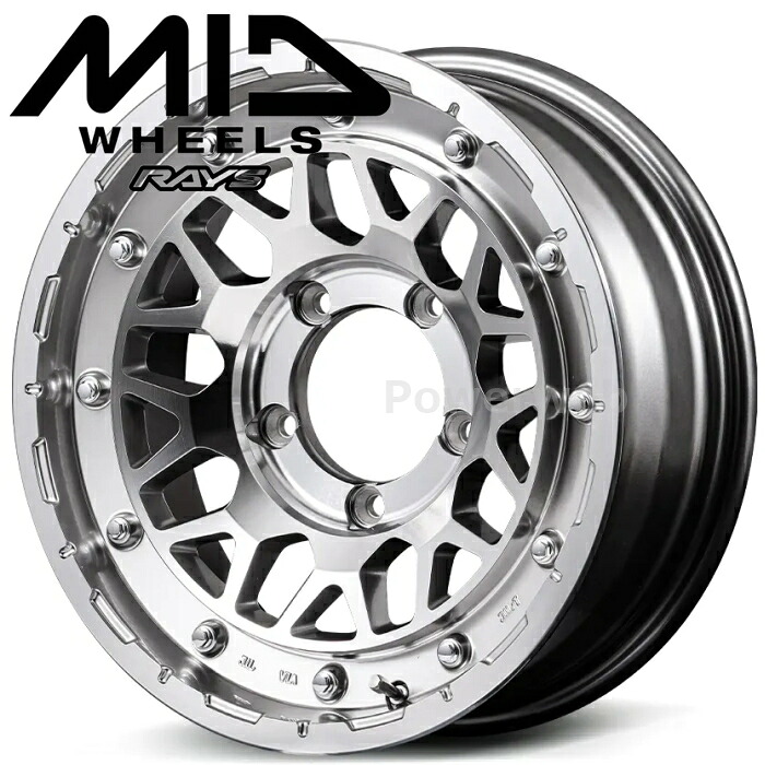 MID NITRO POWER M29 STINGER (スティンガー) 16インチ 6.0J PCD:139.7 穴数:5 inset:-5 ハイパーシルバー/マシンドフェイス (HSM) マルカサービス [ホイール4本セット]｜PowerWeb
