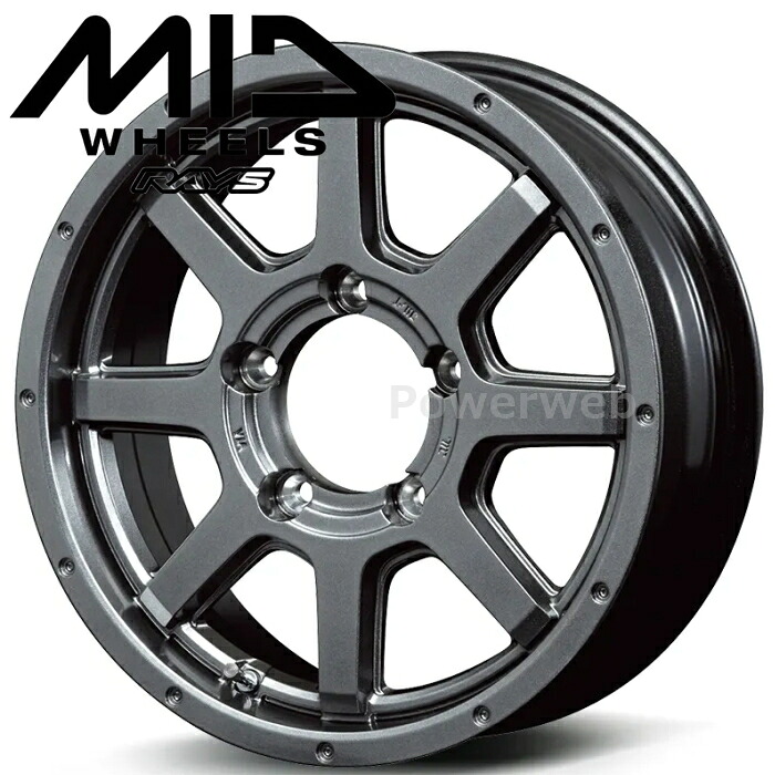 MID WHEELS MUD RIDER (マッドライダー) 15インチ 5.5J PCD:139.7 穴数:5 inset:5 メタリックグレー (MGL) マルカサービス [ホイール1本]｜PowerWeb
