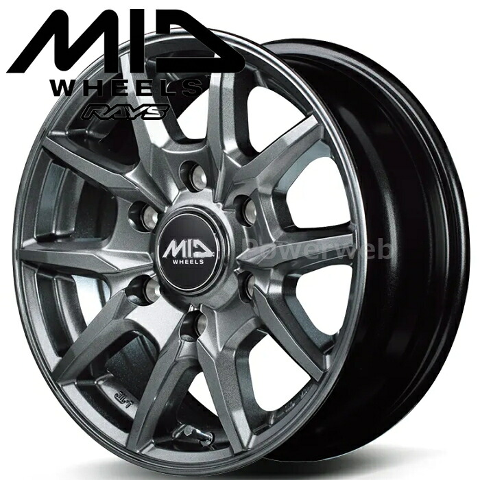 MID WHEELS KG-25 (KG25) 15インチ 5.5J PCD:139.7 穴数:6 inset:45 メタリックグレー (MGR) マルカサービス [ホイール1本]｜PowerWeb