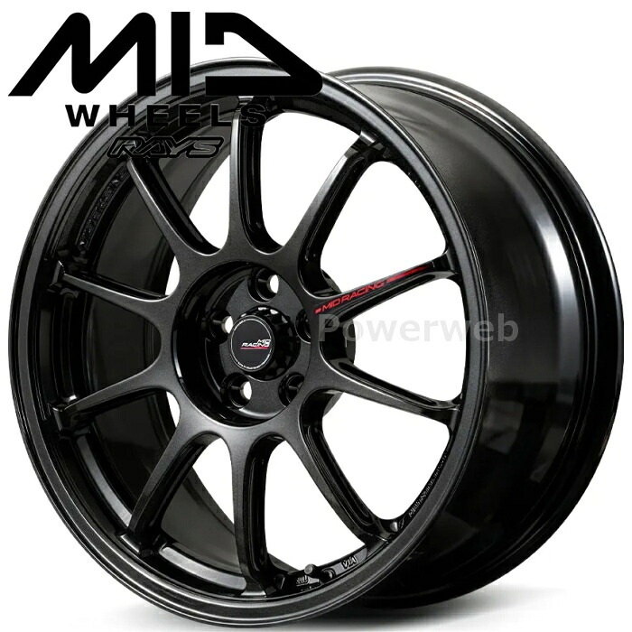 MID RACING R10 EVO 15インチ 5.0J PCD:100 穴数:4 inset:45 ブラックメタリック (BLM) マルカサービス [ホイール1本]｜PowerWeb
