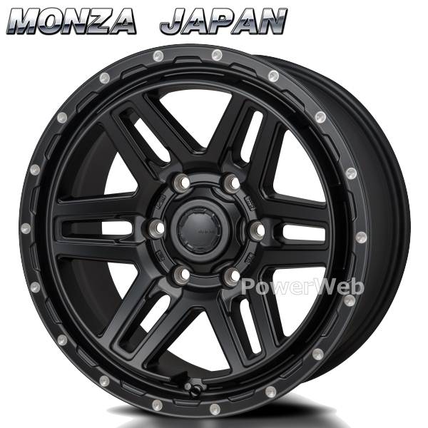 MONZA JAPAN HI BLOCK ERDE 17インチ 8.0J PCD:139.7 穴数:6 inset:20 サテンブラック/ミーリング (モンツァジャパン ハイブロック エルデ) [ホイール1本]｜PowerWeb