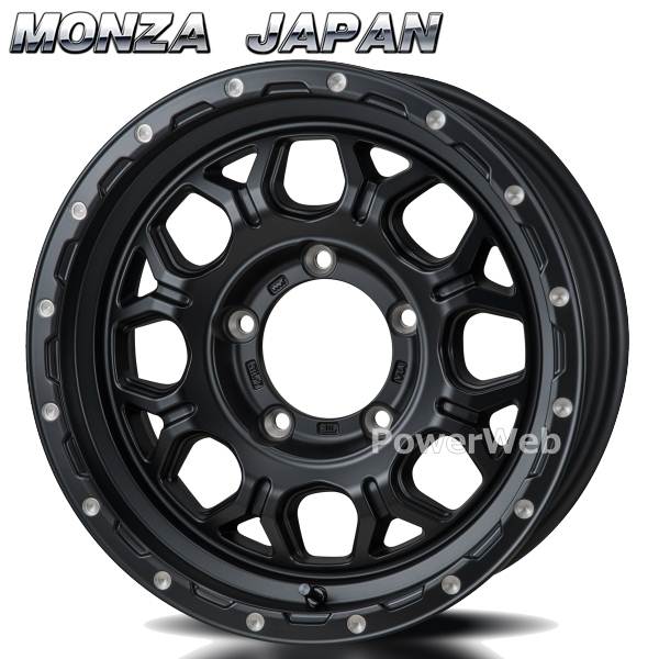 MONZA JAPAN HI BLOCK JERRARD 16インチ 6.0J PCD:139.7 穴数:5 inset:0 サテンブラック/ミーリング (モンツァジャパン ハイブロック ジェラード) [ホイール4本]｜PowerWeb