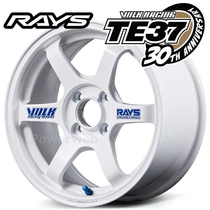 RAYS TE37 30周年限定モデル VOLK RACING TE37 SONIC 30th STICKER Ver. 16インチ 6.0J PCD:100 穴数:4 inset:43 ホワイト (WH) (レイズ ボルクレーシング TE37 ソニック ステッカーバージョン) [ホイール4本セット]
