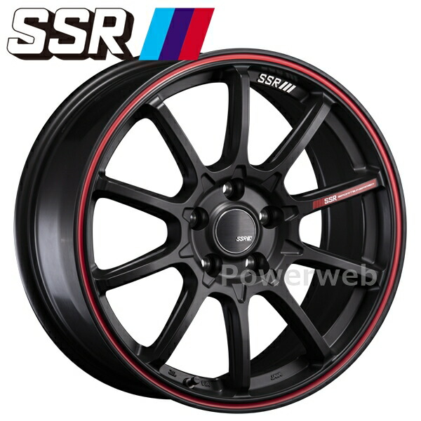SSR GTV05 18インチ 7.5J PCD:114.3 穴数:5 inset:45 フラットブラック/レッドライン [ホイール4本セット]