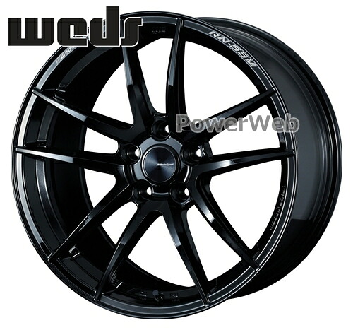 RN-55M (RN55M) グロスブラック (GBK) 18インチ 7.5J PCD:114.3 穴数:5 inset:45 WedsSport [ホイール1本単位]｜PowerWeb