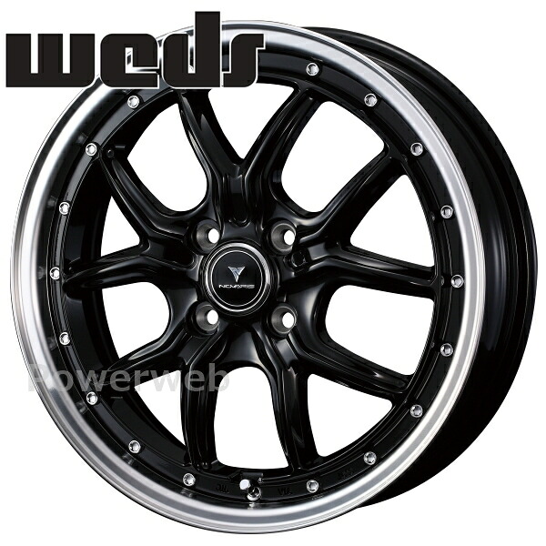 Weds NOVARIS ASSETE S1 16インチ 5.0J PCD:100 穴数:4 inset:45 ブラック/リムポリッシュ (BLK/P) ウェッズ ノヴァリス [ホイール4本セット]｜PowerWeb 45,360円