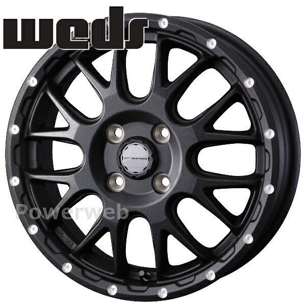 Weds MUD VANCE 08 15インチ 4.5J PCD:100 穴数:4 inset:45 フリントブラック (BLK) ウェッズ マッドヴァンス [ホイール4本セット]｜PowerWeb