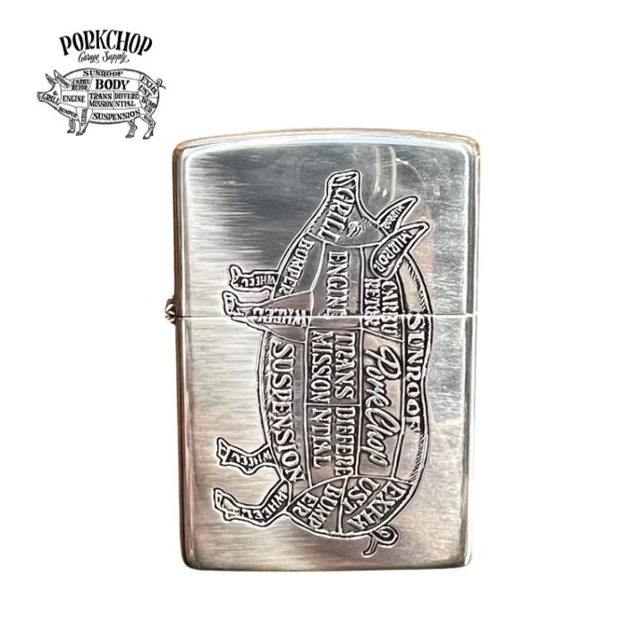 PORKCHOP GARAGE SUPPLY　PORK ZIPPO 2025/SILVER　ポークチョップガレージサプライ ポークジッポ　シルバー　ライター｜Powwow Trading Post
