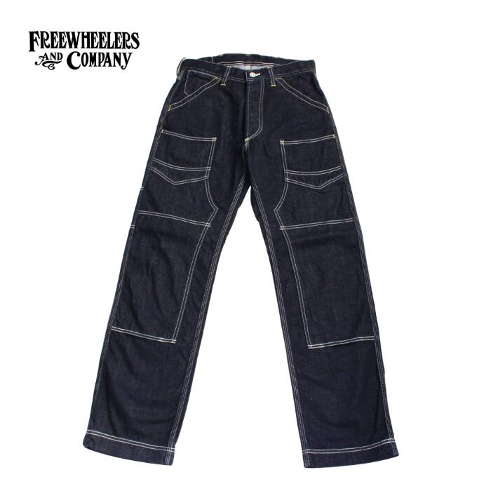 フリーホイーラーズ デリックマン カーキグレイ Size34 裾上無し&裾傷み フリーホイーラーズ デリックマン カーキグレイ Size34 裾上無し